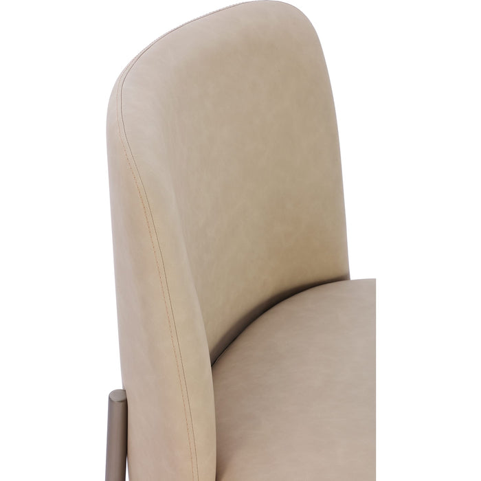 Modus Furniture Dion Upholstered Dining Chair in Camel Synthetic Leather and Brushed Nickel Metal 655450423475 PWTB63JPG Image 2