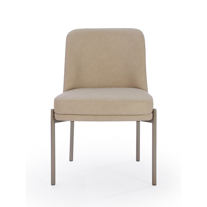 Modus Dion Upholstered Dining Chair in Camel Synthetic Leather and Brushed Nickel MetalImage 3