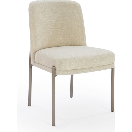 Modus Furniture Dion Upholstered Dining Chair in Natural Light Linen and Brushed Nickel Metal 655450423482 PWTB63JMW Image 1