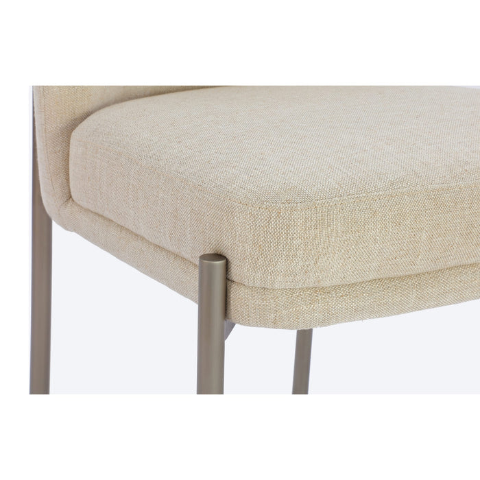 Modus Dion Upholstered Dining Chair in Natural Light Linen and Brushed Nickel MetalImage 2