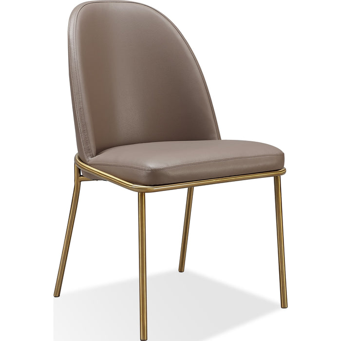 Modus Furniture Doheny Leather Upholstered Metal Leg Dining Chair in Boots and Brass 655450393938 MPMV63 Image 1