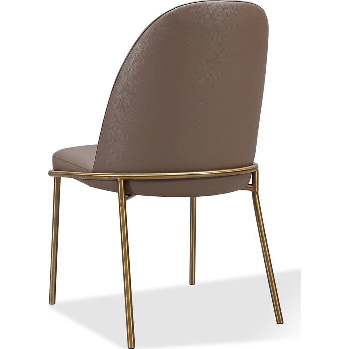 Modus Furniture Doheny Leather Upholstered Metal Leg Dining Chair in Boots and Brass 655450393938 MPMV63 Image 2