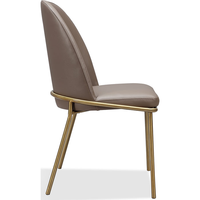 Modus Furniture Doheny Leather Upholstered Metal Leg Dining Chair in Boots and Brass 655450393938 MPMV63 Image 4