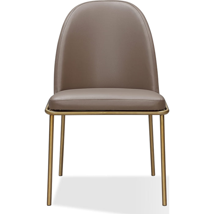 Modus Furniture Doheny Leather Upholstered Metal Leg Dining Chair in Boots and Brass 655450393938 MPMV63 Image 6