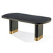 Modus Doheny Wood and Metal Oval Dining Table in Black and Brass Image 4