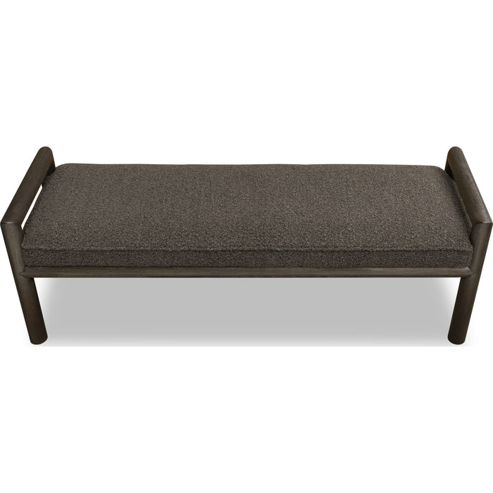Modus Furniture Dorsey Boucle Upholstered Wooden Bench in Basalt Grey and Pumpernickel 655450430084 NSU588 Image 3