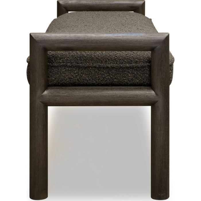 Modus Furniture Dorsey Boucle Upholstered Wooden Bench in Basalt Grey and Pumpernickel 655450430084 NSU588 Image 4