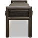 Modus Furniture Dorsey Boucle Upholstered Wooden Bench in Basalt Grey and Pumpernickel 655450430084 NSU588 Image 4