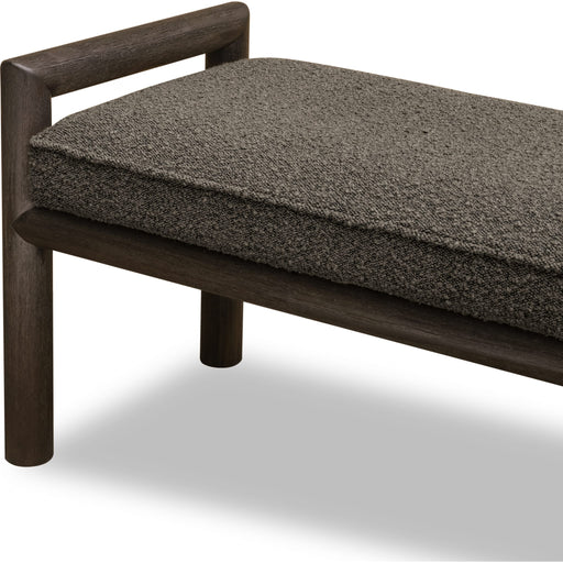 Modus Furniture Dorsey Boucle Upholstered Wooden Bench in Basalt Grey and Pumpernickel 655450430084 NSU588 Image 5