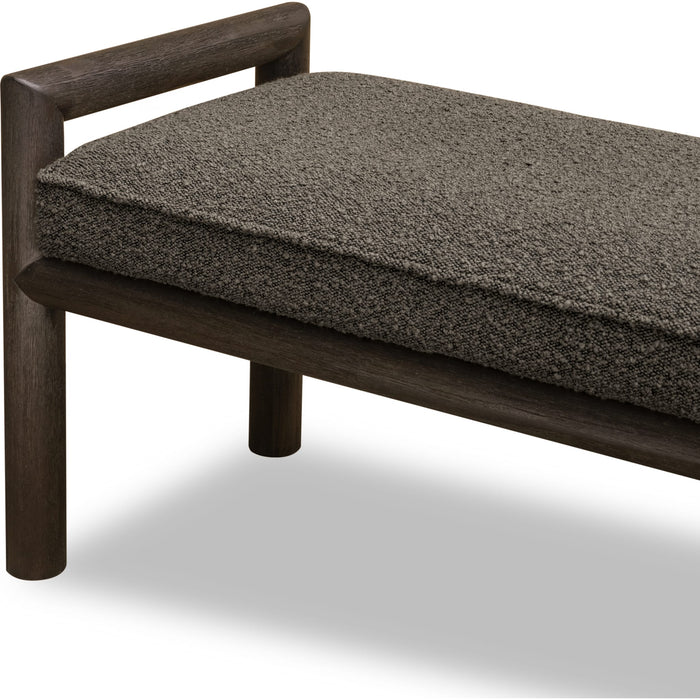 Modus Furniture Dorsey Boucle Upholstered Wooden Bench in Basalt Grey and Pumpernickel 655450430084 NSU588 Image 7