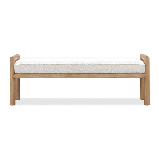 Modus Dorsey Boucle Upholstered Wooden Bench in Granola and Ricotta Image 1