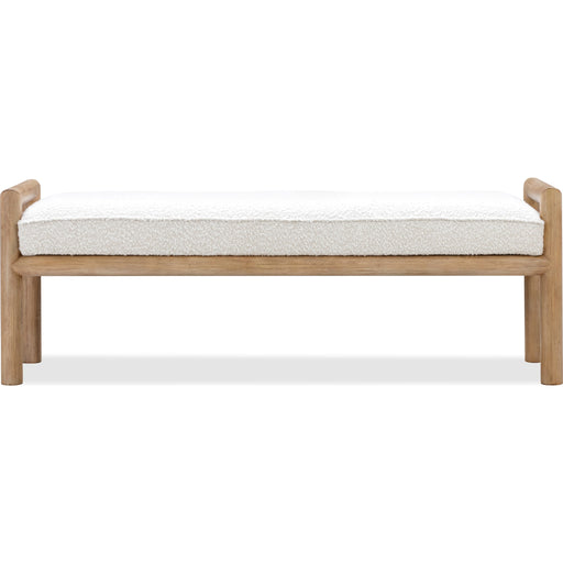 Modus Furniture Dorsey Boucle Upholstered Wooden Bench in Granola and Ricotta 655450421464 NSPV88 Image 1