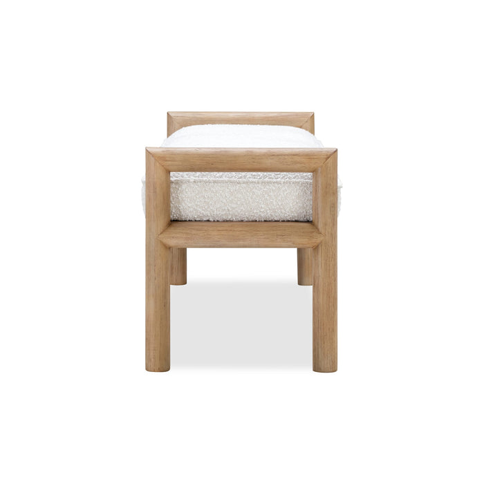 Modus Dorsey Boucle Upholstered Wooden Bench in Granola and RicottaImage 3