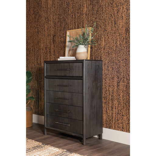 Modus Furniture Dorsey Five Drawer Chest in Basalt Grey 655450430077 NSU584 Main Image
