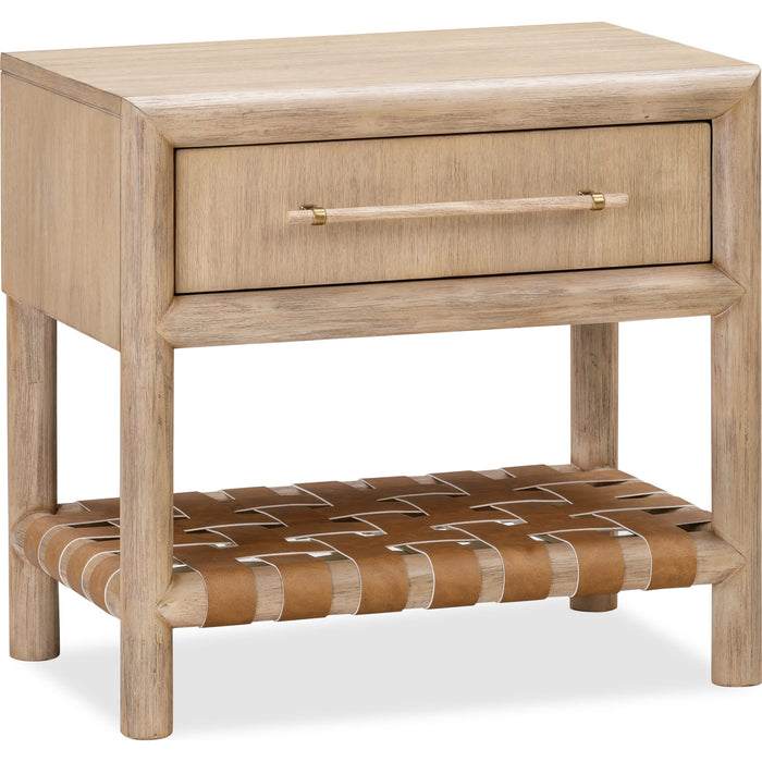 Modus Furniture Dorsey One Drawer USB charging Nightstand in Granola 655450421419 NSPV81 Image 1