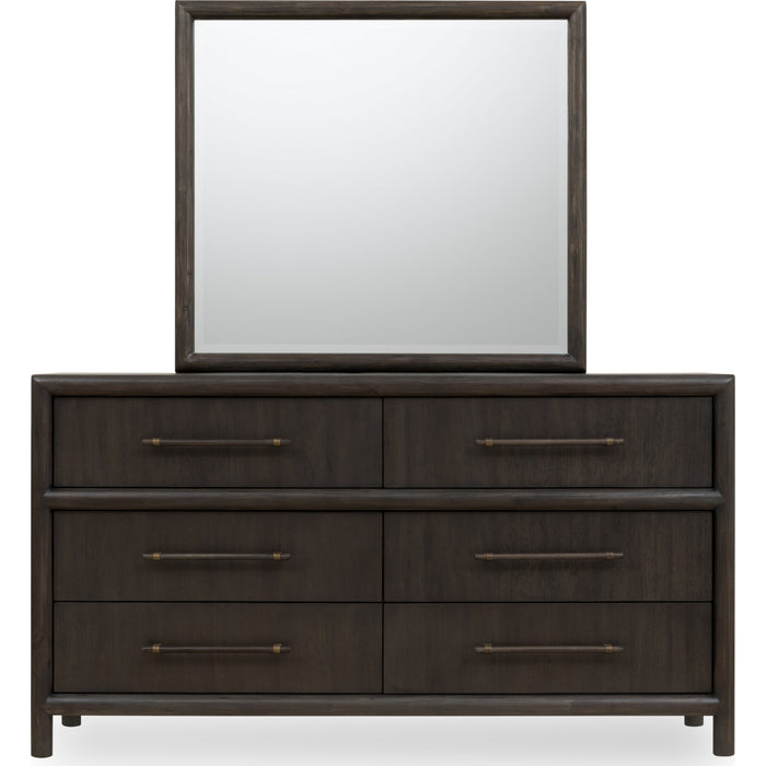 Modus Furniture Dorsey Solid Wood and Glass Mirror in Basalt Grey 655450430060 NSU583 Image 4