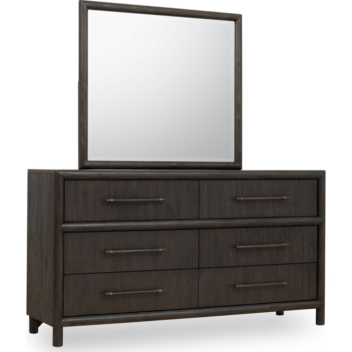Modus Furniture Dorsey Solid Wood and Glass Mirror in Basalt Grey 655450430060 NSU583 Image 5