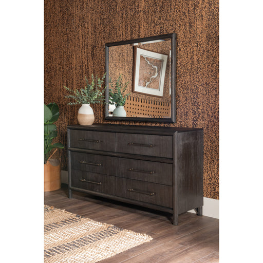 Modus Furniture Dorsey Solid Wood and Glass Mirror in Basalt Grey 655450430060 NSU583 Image 6