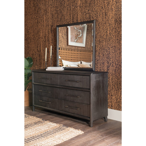 Modus Furniture Dorsey Solid Wood and Glass Mirror in Basalt Grey 655450430060 NSU583 Image 7