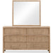 Modus Furniture Dorsey Solid Wood and Glass Mirror in Granola 655450421440 NSPV83 Image 2