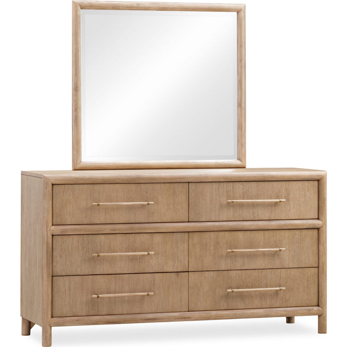 Modus Furniture Dorsey Solid Wood and Glass Mirror in Granola 655450421440 NSPV83 Image 3