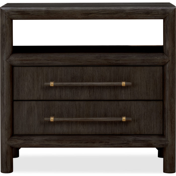 Modus Furniture Dorsey Two Drawer USB charging Nightstand in Basalt Grey 655450430046 NSU581B Image 1