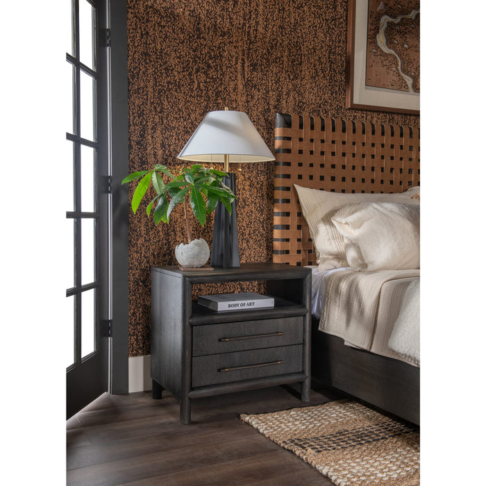 Modus Furniture Dorsey Two Drawer USB charging Nightstand in Basalt Grey 655450430046 NSU581B Main Image