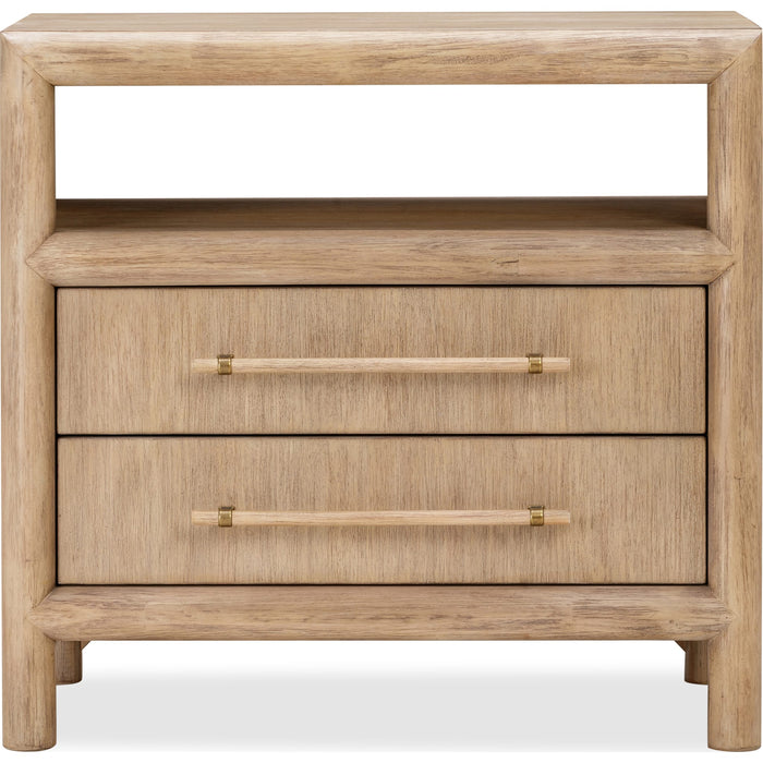 Modus Furniture Dorsey Two Drawer USB charging Nightstand in Granola 655450421426 NSPV81B Image 2