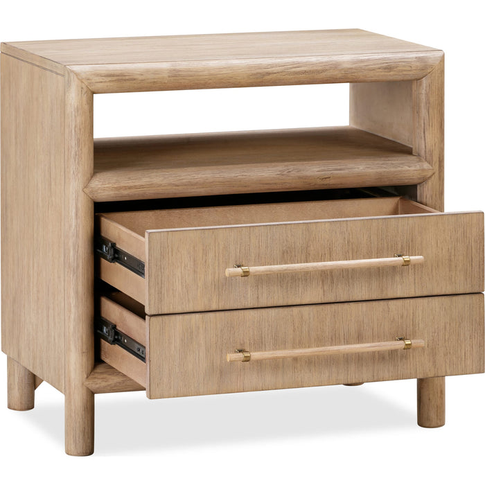 Modus Furniture Dorsey Two Drawer USB charging Nightstand in Granola 655450421426 NSPV81B Image 3