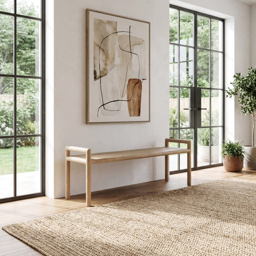 Modus Furniture Dorsey Wood Bench  Granola 655450490644 NSPV65 Main Image
