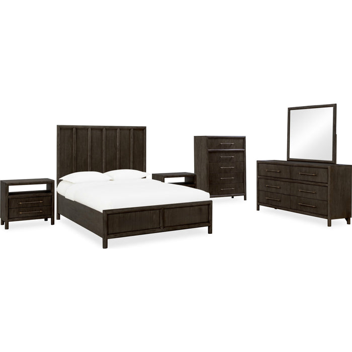 Modus Furniture Dorsey Wooden Panel Bed in Basalt Grey  NSU5H  Image 10