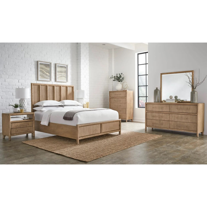 Modus Dorsey Wooden Panel Bed in Granola Image 3