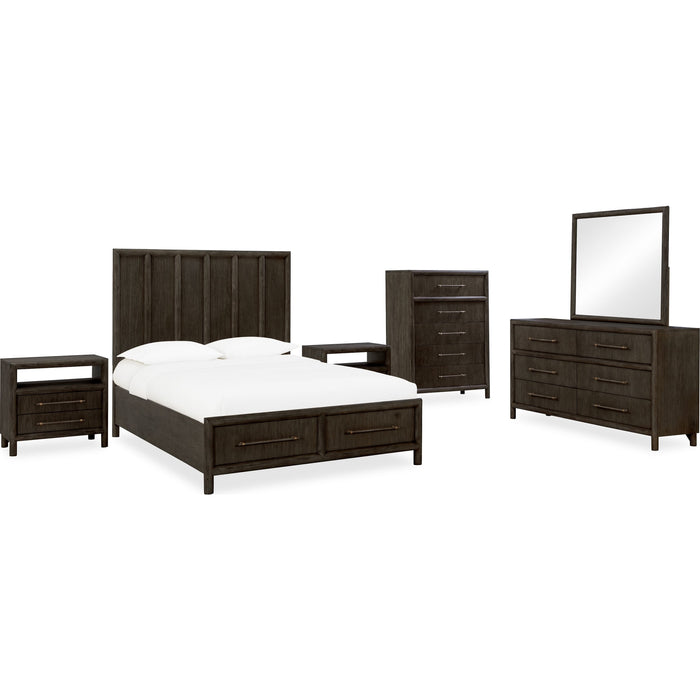 Modus Furniture Dorsey Wooden Two Drawer Storage Bed in Basalt Grey  NSU5J  Image 7
