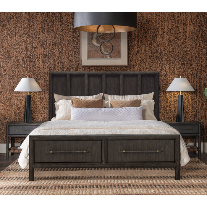 Modus Furniture Dorsey Wooden Two Drawer Storage Bed in Basalt Grey  NSU5J  Main Image