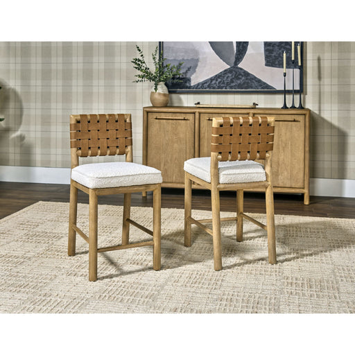 Modus Furniture Dorsey Woven Back Counter Stool in Granola and Ginger 655450490835 NSPV69 Main Image