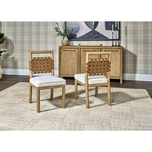 Modus Furniture Dorsey Woven Back Dining Chair in Granola and Ginger 655450490620 NSPV63 Main Image