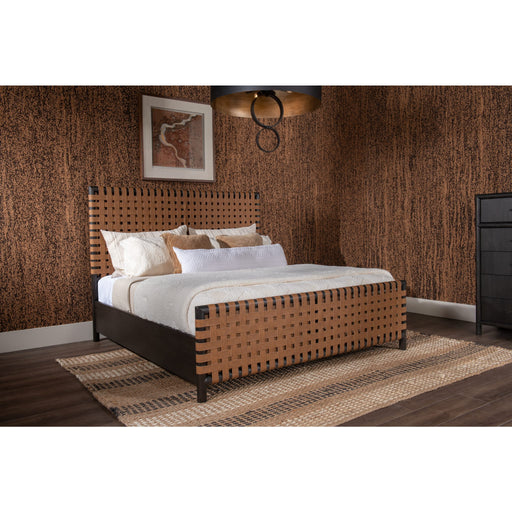 Modus Furniture Dorsey Woven Panel Bed in Basalt Grey and Ginger  NSU5K  Main Image