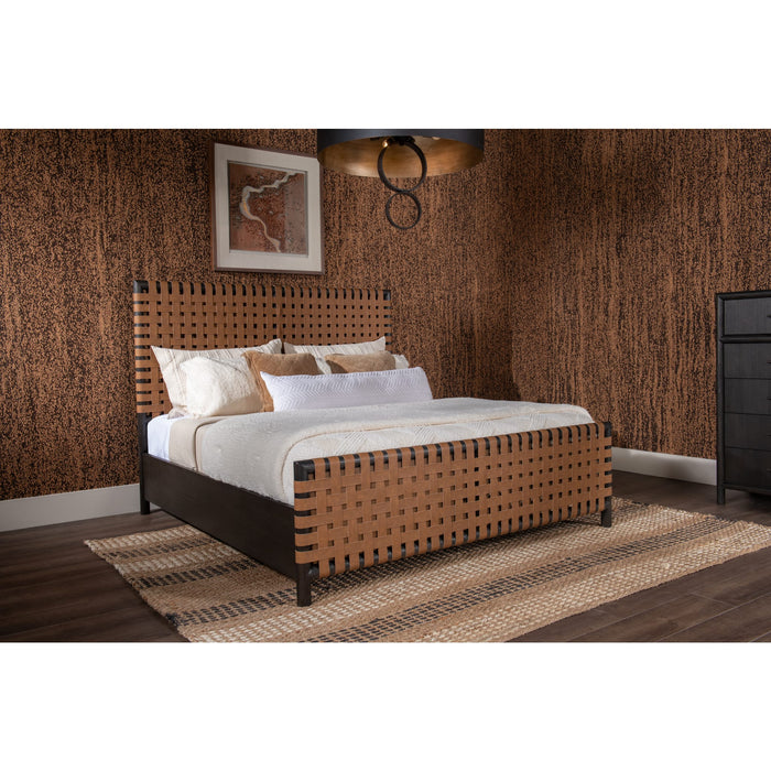 Modus Furniture Dorsey Woven Panel Bed in Basalt Grey and Ginger  NSU5K  Main Image