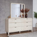 Modus Furniture Drake Beveled Glass Wall or Dresser Mirror in Sugar 655450401633 NKNF83 Image 1