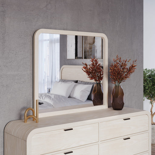 Modus Furniture Drake Beveled Glass Wall or Dresser Mirror in Sugar 655450401633 NKNF83 Main Image