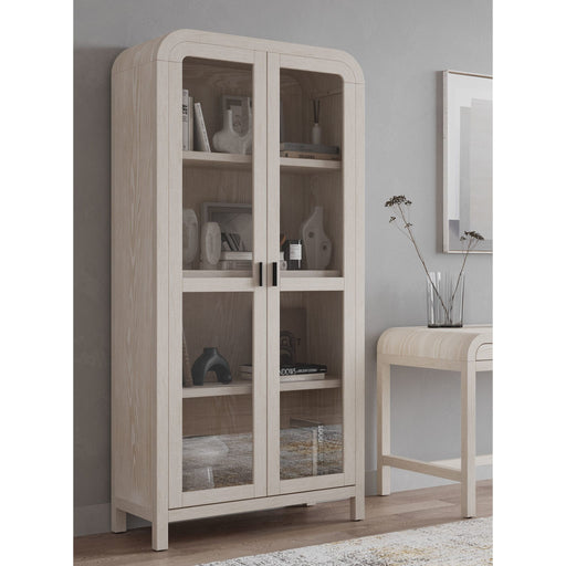 Modus Furniture Drake Glass Door Wooden Bookcase in Sugar 655450455490 NKNF19 Image 1