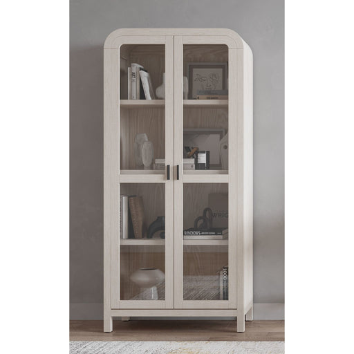 Modus Furniture Drake Glass Door Wooden Bookcase in Sugar 655450455490 NKNF19 Main Image