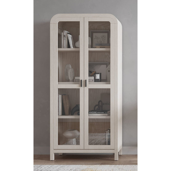 Modus Furniture Drake Glass Door Wooden Bookcase in Sugar 655450455490 NKNF19 Main Image