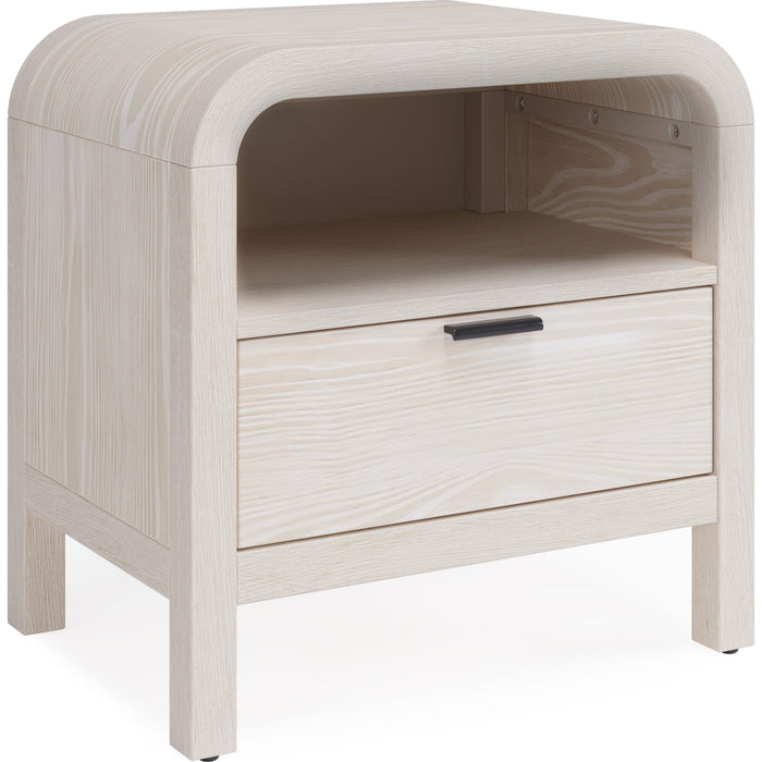 Modus Furniture Drake One Drawer One Shelf USB Charging Nightstand in Sugar 655450401619 NKNF81B Image 2