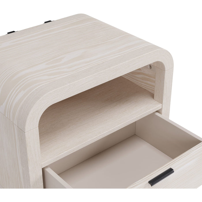 Modus Furniture Drake One Drawer One Shelf USB Charging Nightstand in Sugar 655450401619 NKNF81B Image 3