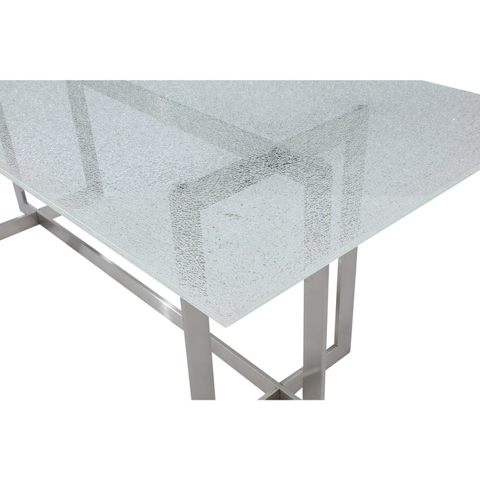 Modus Eliza Cracked Glass Dining Table in Brushed Stainless Steel Image 5