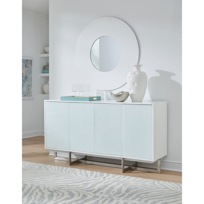 Modus Eliza Cracked Glass Sideboard in Brushed Stainless in White and Brushed Stainless SteelMain Image