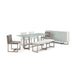Modus Eliza Upholstered Dining Bench in Dove and Brushed Stainless SteelImage 3