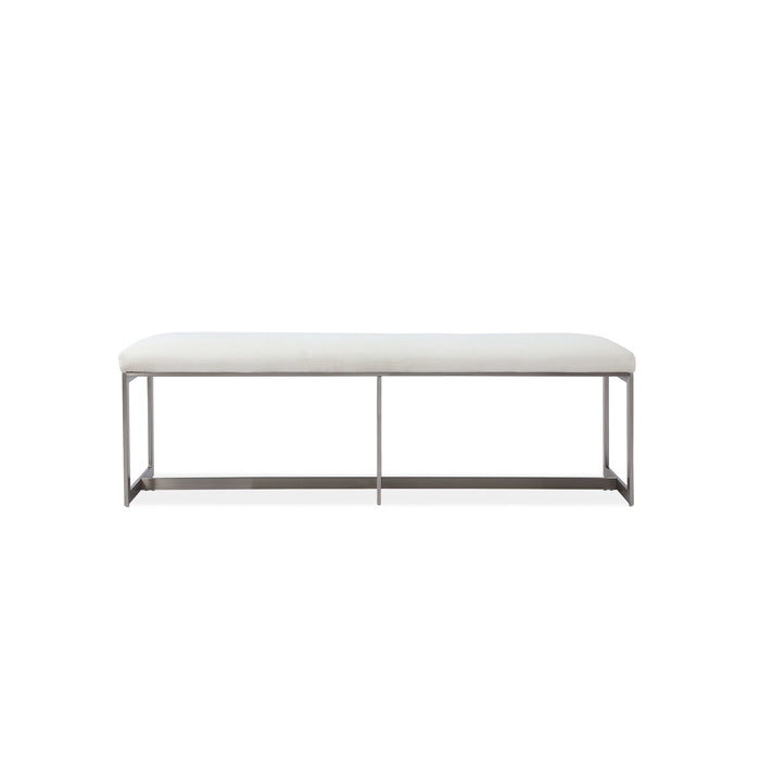 Modus Eliza Upholstered Dining Bench in Pearl and Brushed Stainless Steel Image 3