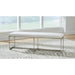Modus Eliza Upholstered Dining Bench in Pearl and Brushed Stainless Steel Main Image